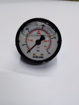 Kränzle    Druckmanometer 0-250 bar 1/4" AG, Durchmesser 50 mm.