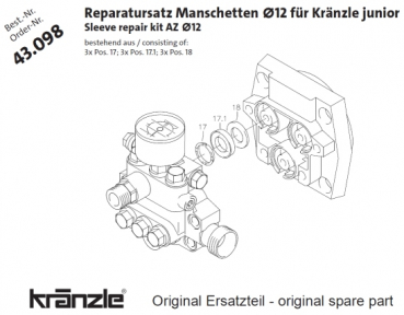 Kränzle     Reparatur-Satz Manschetten 12 mm