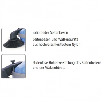 Kränzle Kehrmaschine 1 + 1 Handkehrmaschine mit Kehrschaufelprinzip
