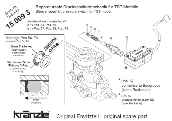 Kränzle    Reparatur-Satz Druckschaltermechanik für TST-Modelle