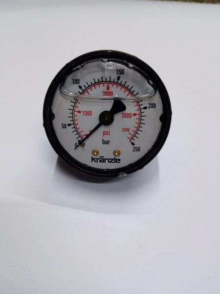Kränzle    Druckmanometer 0-250 bar 1/4" AG, Durchmesser 50 mm.