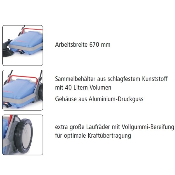 Kränzle Kehrmaschine 1 + 1 Handkehrmaschine mit Kehrschaufelprinzip