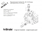 Kränzle   Reparatursatz Ventile AQ,AY und K-Pumpen